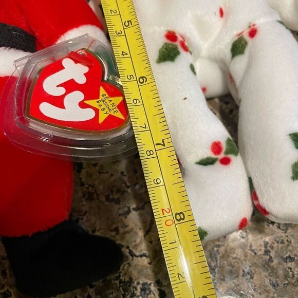 TY Santa and Holly Berry Bear 1998 NWT - Picture 7 of 9